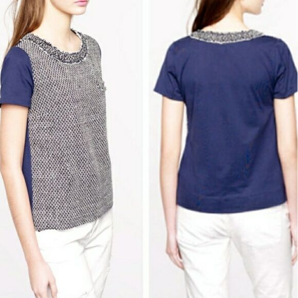 J. Crew Tweed-Front Tee - Picture 4 of 4